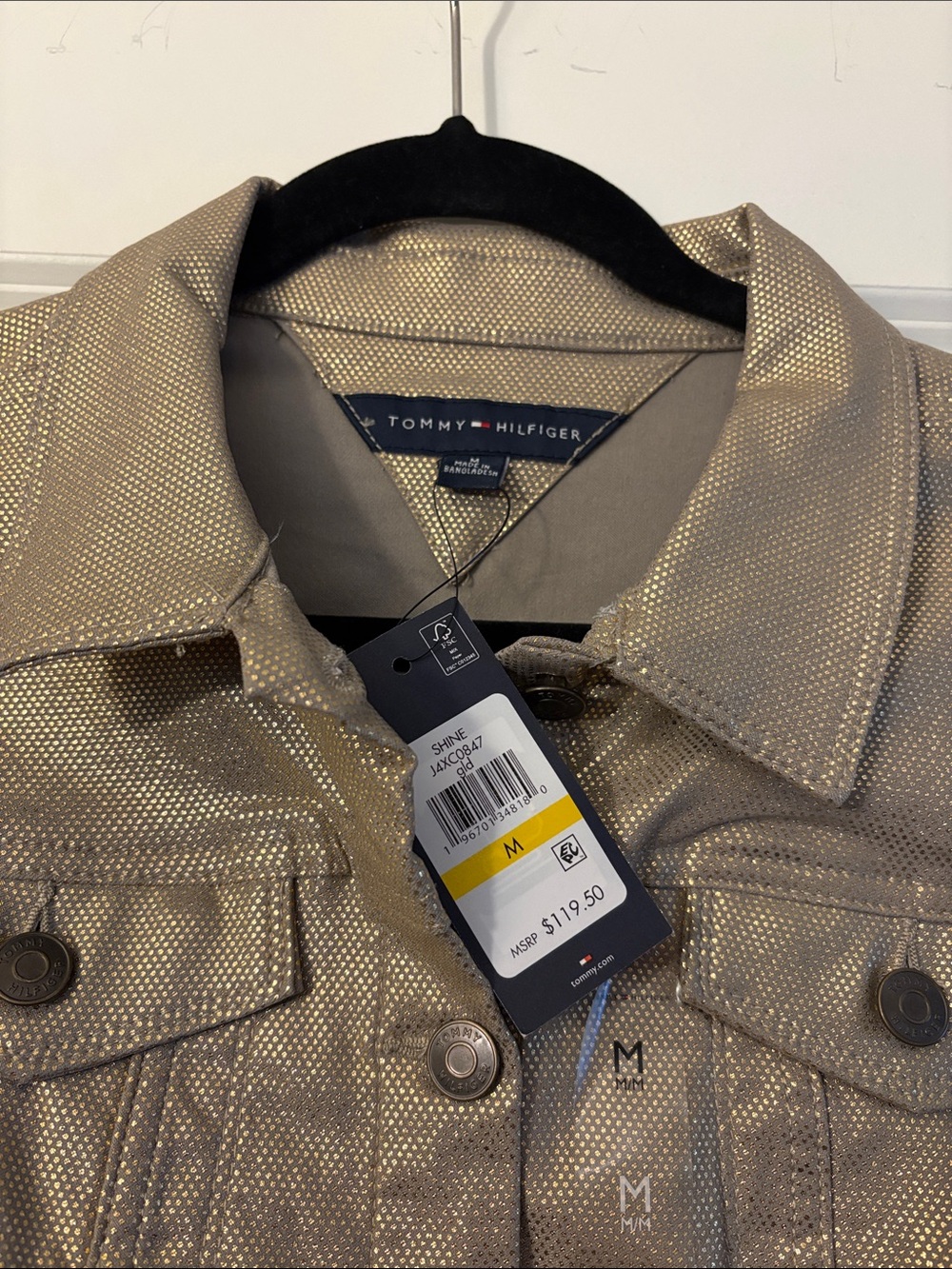 Tommy Hilfiger Metallic Gold Jean Jacket - Picture 2 of 4